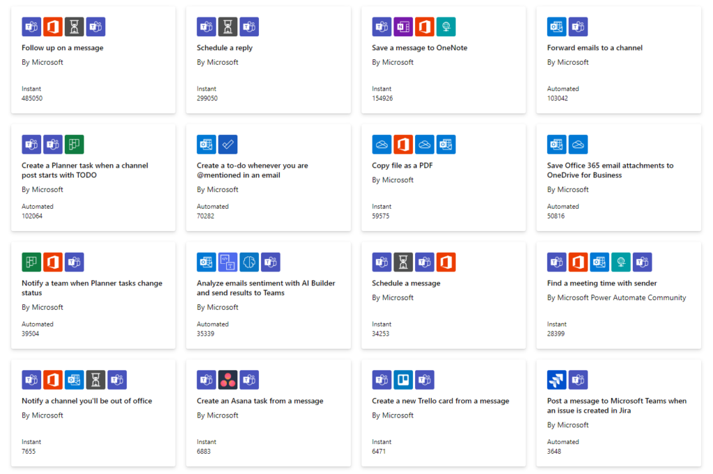 screenshot of Templates