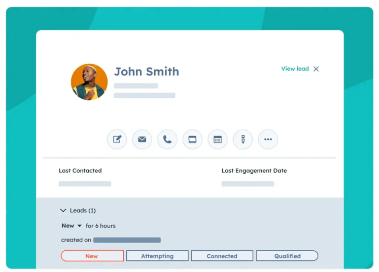 Screenshot of HubSpot Sales Hub homepage